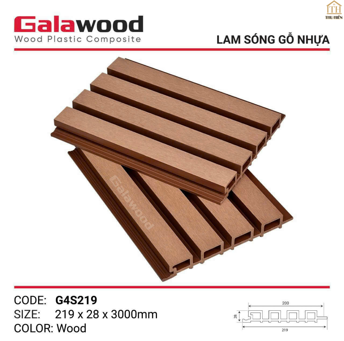Tấm ốp 4 sóng ngoài trời GALA WOOD