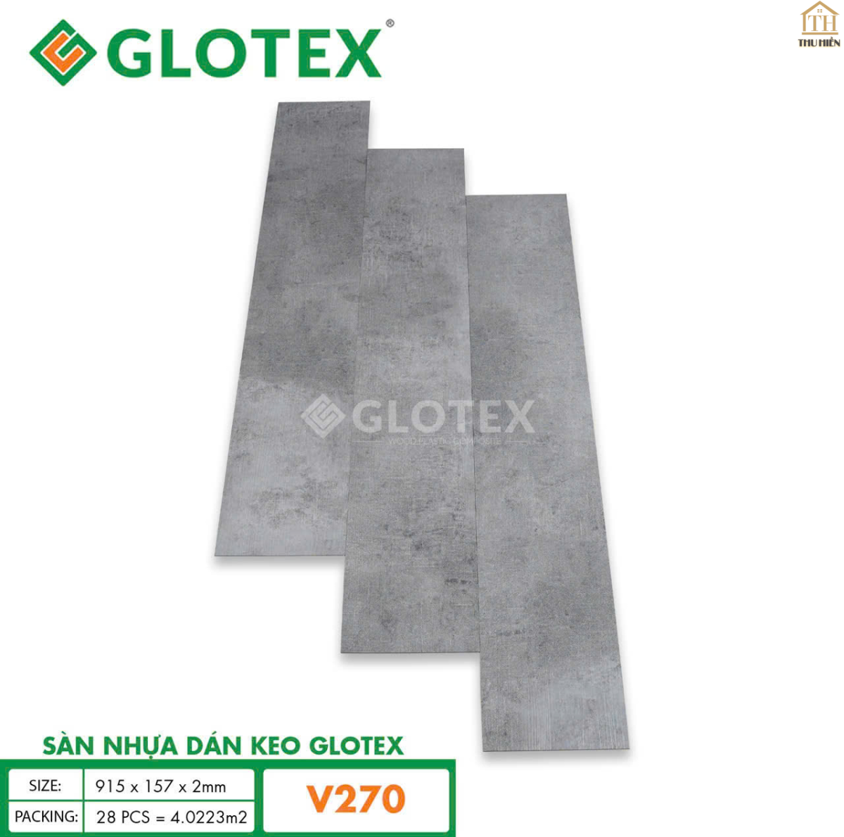 Sàn nhựa Keo Sẵn GLOTEX 2MM Màu Bê Tông