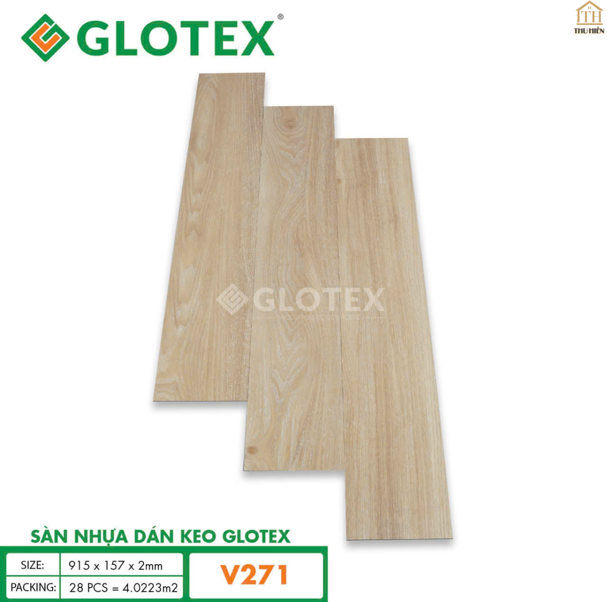 Sàn nhựa Keo Sẵn GLOTEX 2MM Vân Gỗ 