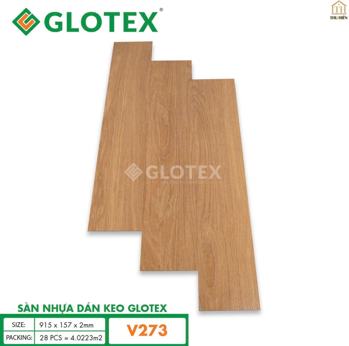 Sàn nhựa Keo Sẵn GLOTEX 2MM Vân Gỗ 