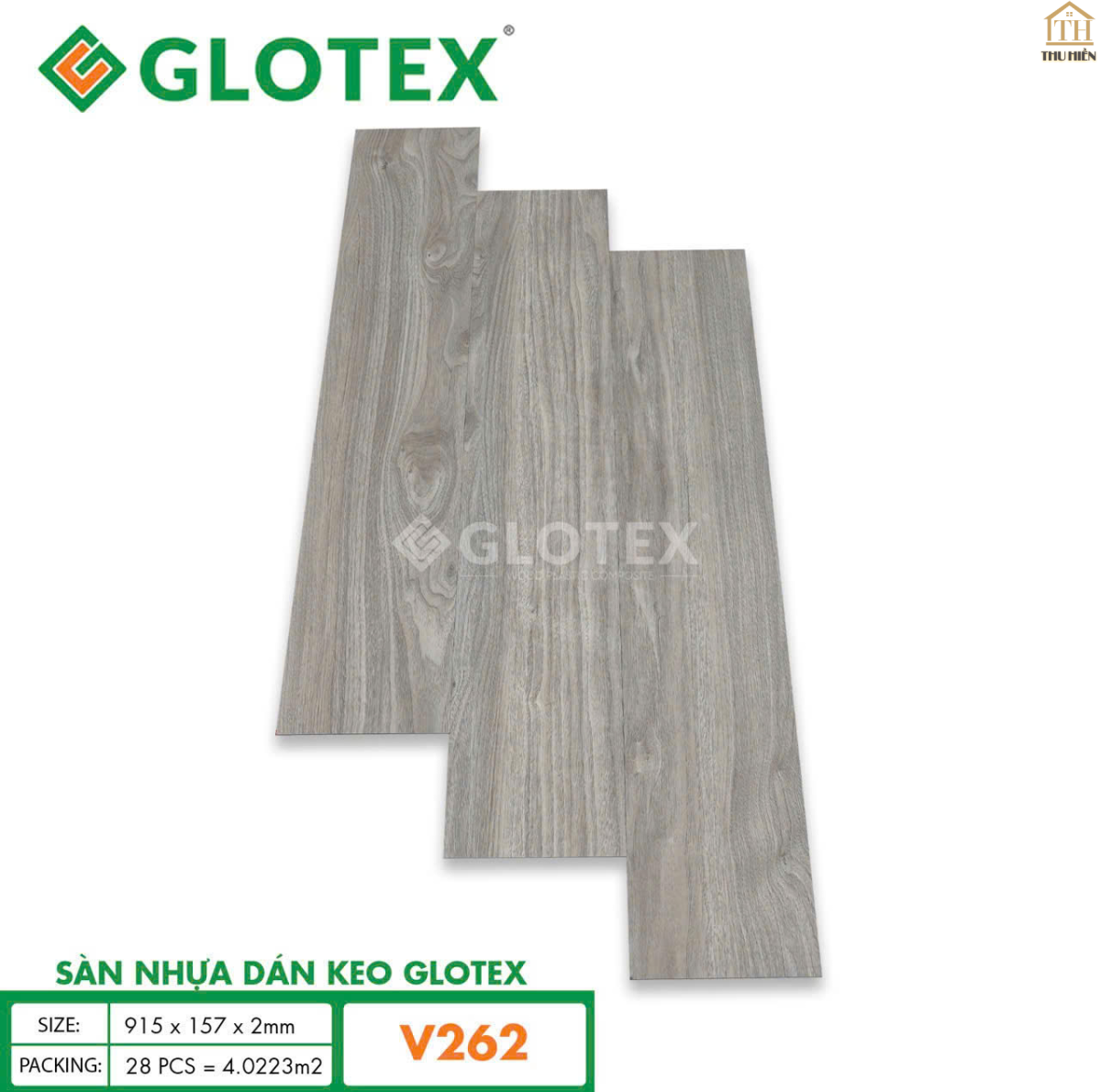 Sàn nhựa Keo Sẵn GLOTEX 2MM Vân Gỗ V262