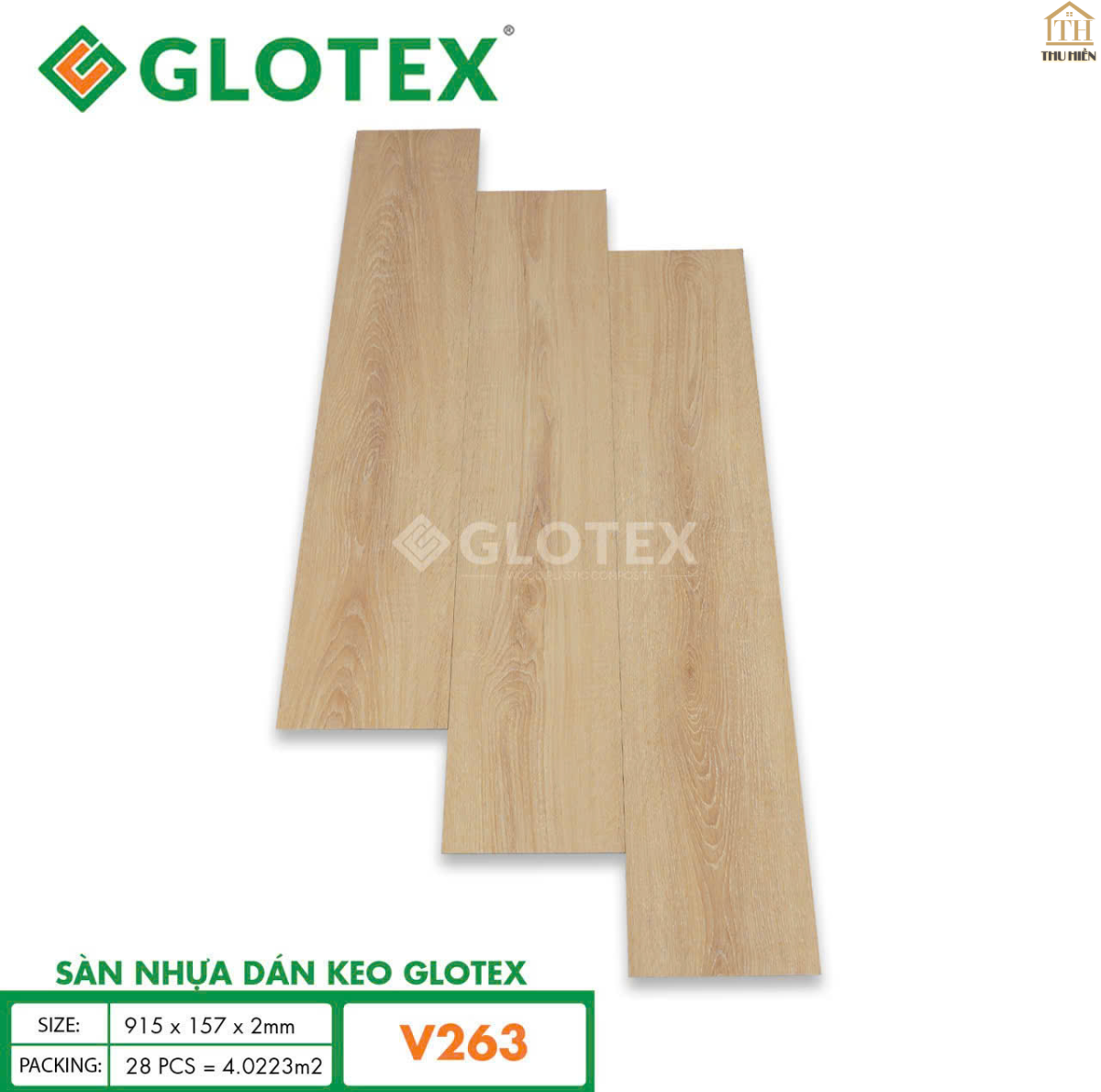 Sàn nhựa Keo Sẵn GLOTEX 2MM Vân Gỗ V263