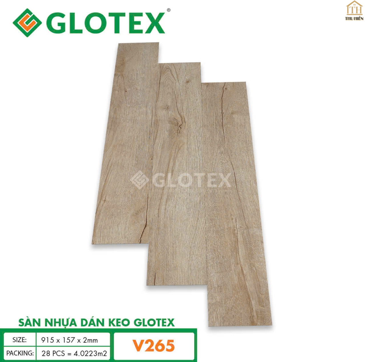 Sàn nhựa Keo Sẵn GLOTEX 2MM Vân Gỗ V265