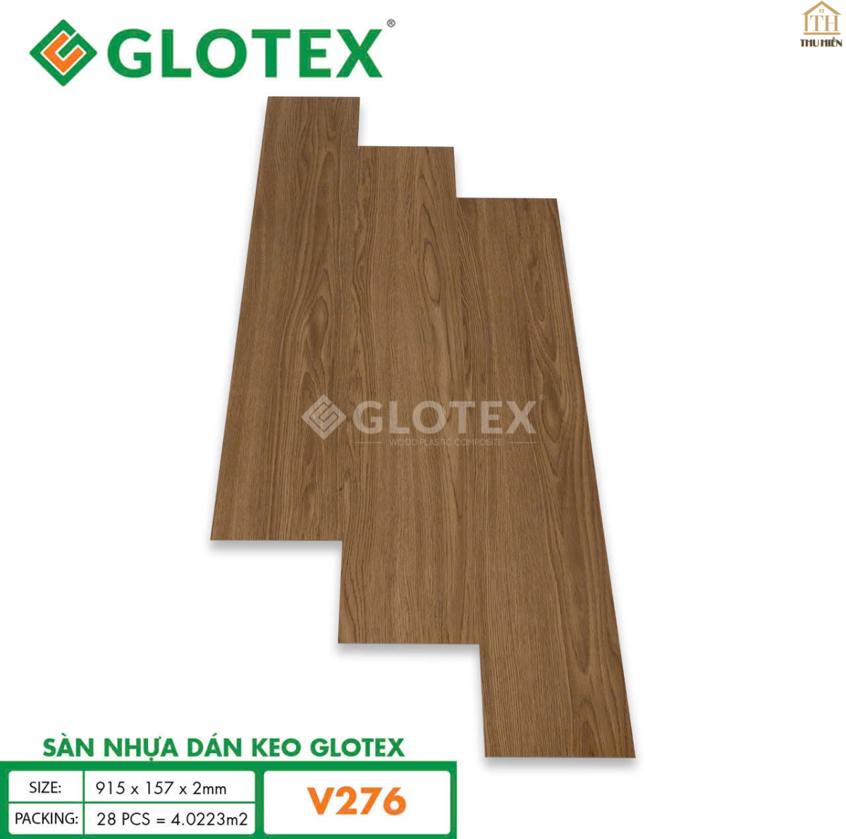 Sàn nhựa Keo Sẵn GLOTEX 2MM Vân Gỗ V276