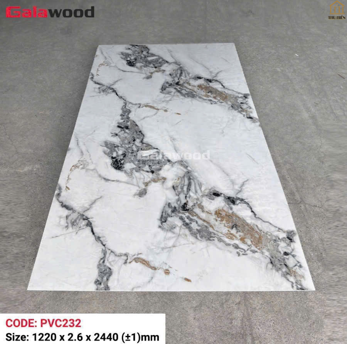 Tấm  Nhựa Ốp Tường PVC Giả Đá Galawood PVC232 Dày 2.6mm