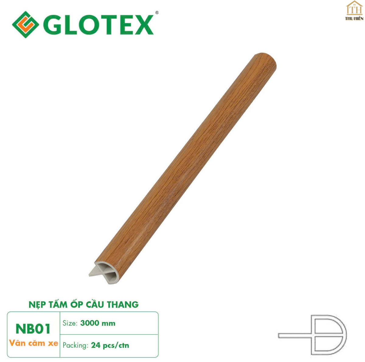 Nẹp Tấm Ốp Cầu Thang Nhựa Gỗ GLOTEX