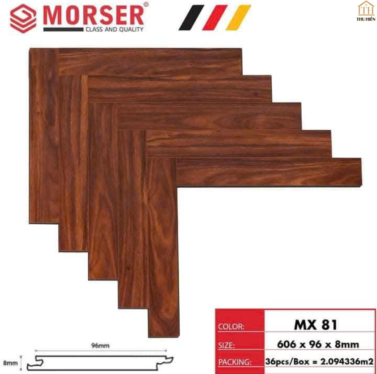 SÀN GỖ XƯƠNG CÁ 8MM MORSER AQUA  