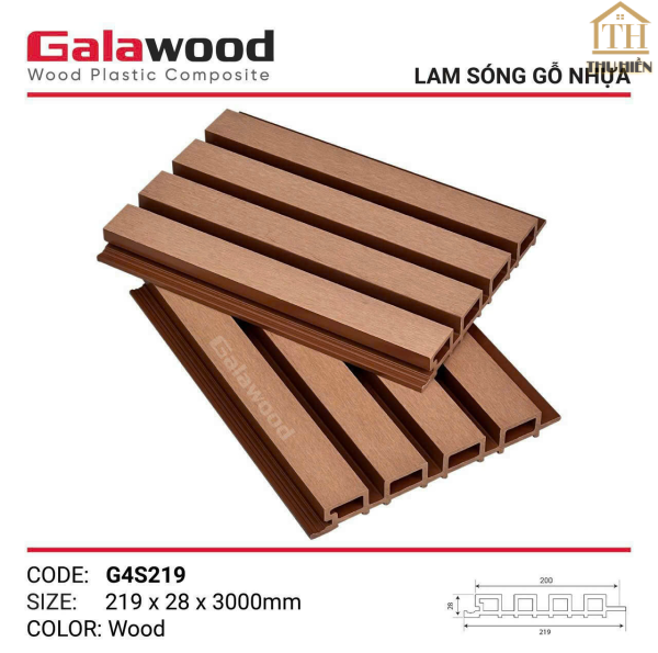 Tấm ốp 4 sóng ngoài trời GALA WOOD