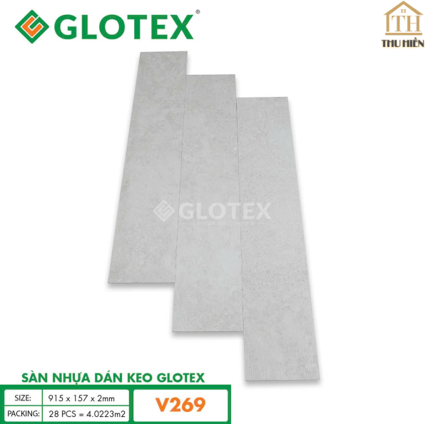 Sàn nhựa Keo Sẵn GLOTEX 2MM Vân Bê Tông V269