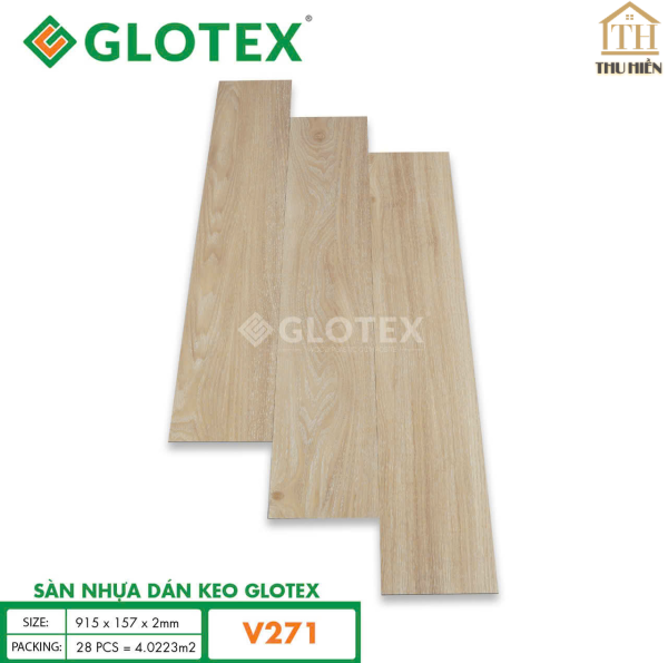 Sàn nhựa Keo Sẵn GLOTEX 2MM Vân Gỗ 
