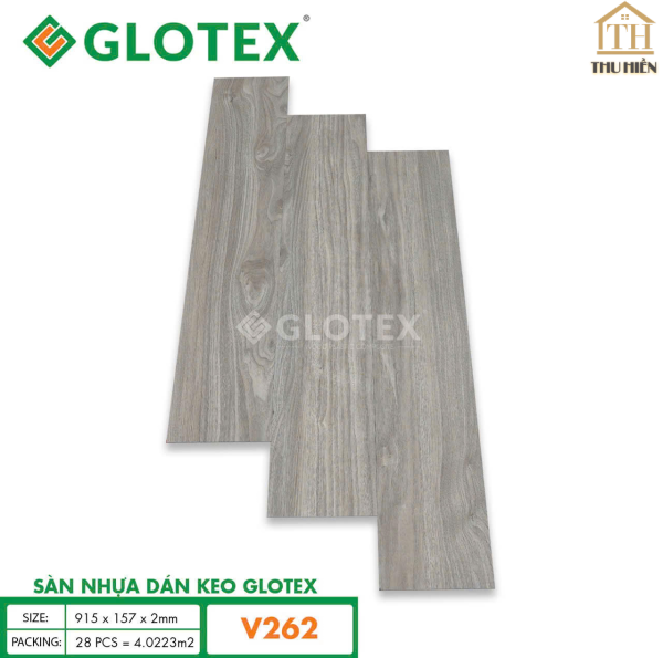 Sàn nhựa Keo Sẵn GLOTEX 2MM Vân Gỗ V262