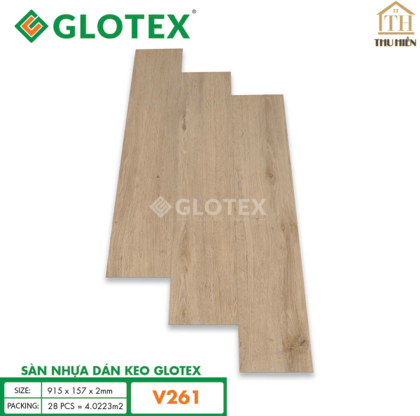 Sàn nhựa Keo Sẵn GLOTEX 2MM Vân Gỗ V261