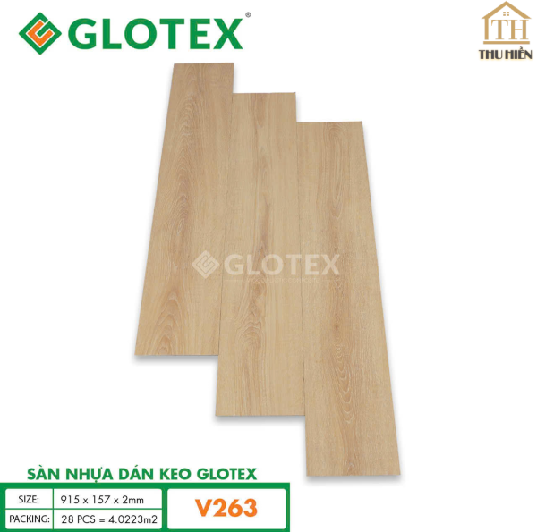 Sàn nhựa Keo Sẵn GLOTEX 2MM Vân Gỗ V263