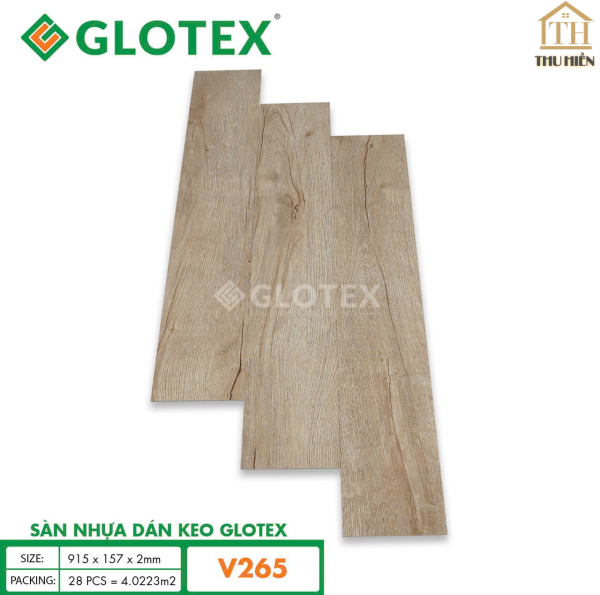 Sàn nhựa Keo Sẵn GLOTEX 2MM Vân Gỗ V265