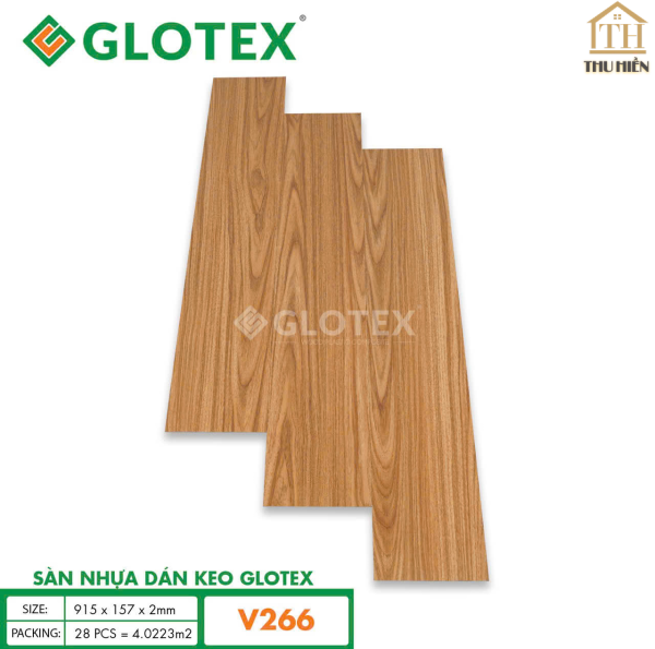 Sàn nhựa Keo Sẵn GLOTEX 2MM Vân Gỗ V266