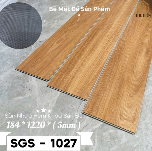 Sàn Nhựa Hèm Khóa SGS 5mm Đế Cao Su Sẵn SGS - 1027