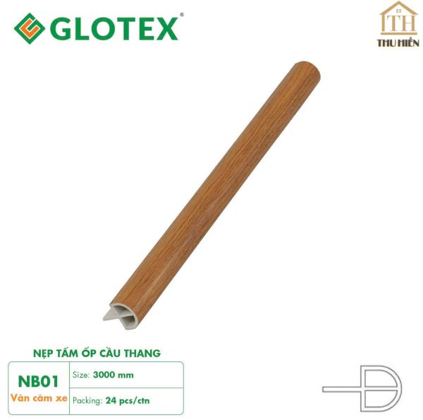 Nẹp Tấm Ốp Cầu Thang Nhựa Gỗ GLOTEX