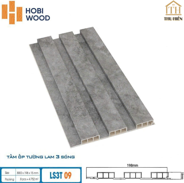  Tấm Ốp Tường Lam 3 Sóng Thấp Hobi Wood  
